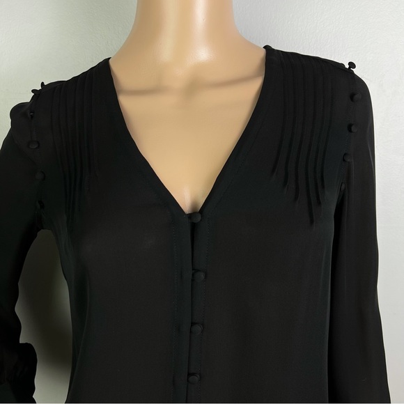 NEW PAIGE REVOLVE BLACK LONG SLEEVE SILK TOP - Picture 3 of 8